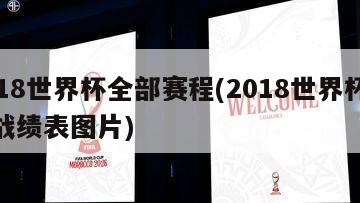 2018世界杯全部赛程(2018世界杯赛程战绩表图片)